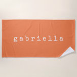 Serviette De Plage Nom de script moderne Été Orange Esthétique de pla<br><div class="desc">Cette serviette de plage présente un fond orange chaud associé à des lettres de nom de script modernes et décontractées pour un look estival décontracté. La typographie minimale et la palette de couleurs terreuses ont une allure élégante et intemporelle, ce qui la rend idéale pour les journées à la plage,...</div>