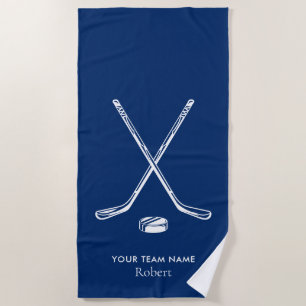 Serviette De Plage Nom d'équipe sportive Joueurs de hockey sur glace