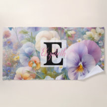 Nom du monogramme sur l'aquarelle Fleurs dans les
