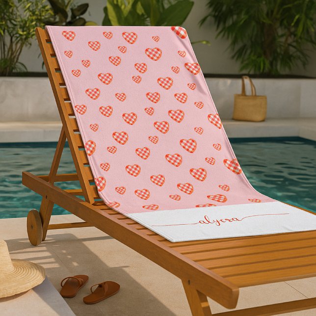 Serviette De Plage Nom du script Conquette de la Saint-Valentin à car (Créateur téléchargé)
