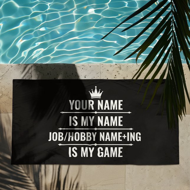 Serviette De Plage Nom du travail et du passe-temps Funny personnalis (Créateur téléchargé)