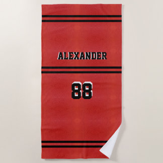 Serviette De Plage Nom et numéro du basket-ball et du Jersey