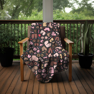 Serviette De Plage Nom motif mammaire neutre