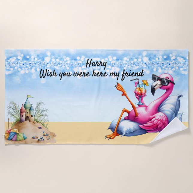 Serviette De Plage Nom personnalisé (Devant)