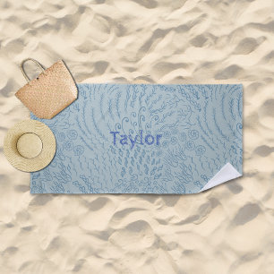 Serviette De Plage Nom personnalisé Beach Towel-Sea Shell & Coral Imp