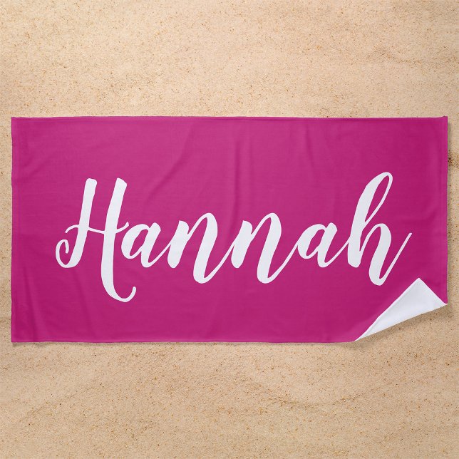 Serviette De Plage Nom personnalisé cool fun script tendance personna (Créateur téléchargé)
