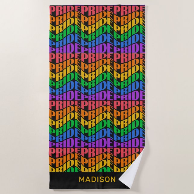 Serviette De Plage Nom personnalisé Fierté (Devant)