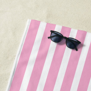Serviette De Plage Nom personnalisé Mariée Rayure Rose Cadeau d'Ent
