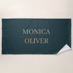 Serviette De Plage Nom personnalisé moderne professionnel minimaliste