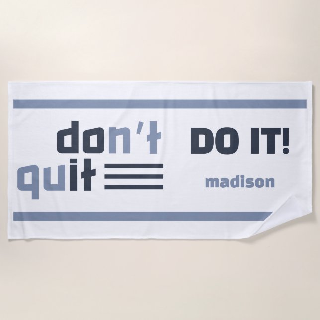 Serviette De Plage Nom personnalisé "Ne quittez pas" (Devant)