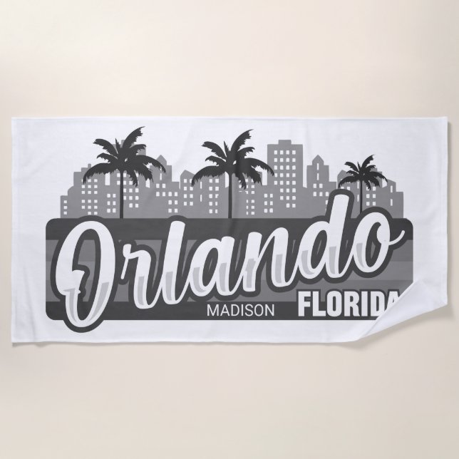Serviette De Plage Nom personnalisé Orlando Floride (Devant)