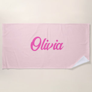 Serviette De Plage Nom personnalisé Rétro Amusant Personnalisé