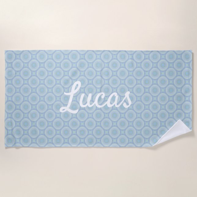 Serviette De Plage Nom personnalisé Tranquil Ocean Bubbles (Devant)