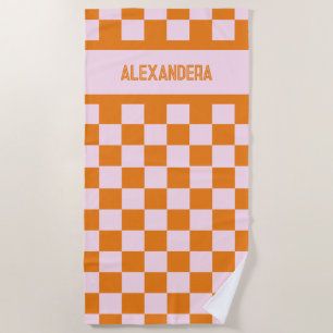 Serviette De Plage Nom Pink Orange Sunset Bachelorette