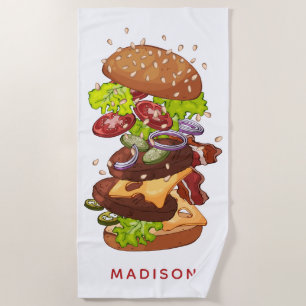 Serviette de plage nommée faite sur commande de