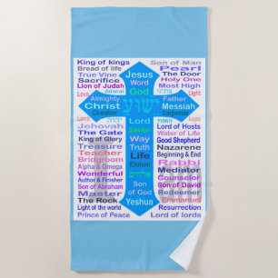 Serviette De Plage Noms de Dieu et de Jésus