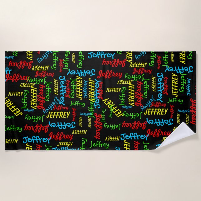 Serviette De Plage Noms qui se répètent  (Devant)