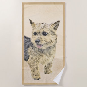 Serviette De Plage Norwich Terrier Peinture - Cute Original Chien Art