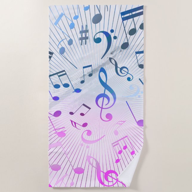 Serviette De Plage Notes de musique (Devant)