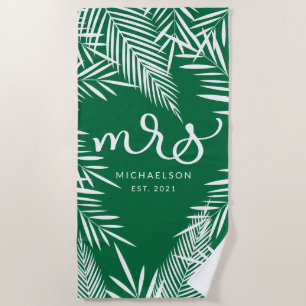 Serviette De Plage Nouvelle Mme Feuilles tropicales