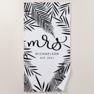 Serviette De Plage Nouvelle Mme Feuilles Tropicales