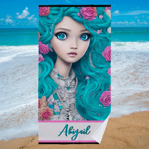 Serviette De Plage Nouvelle Princesse de Londres avec les cheveux et