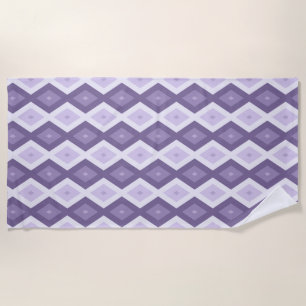 Serviette De Plage Nuances de lavande motif diamant