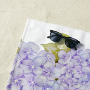 Serviette De Plage Nuances Hydrangea Bleu Violet