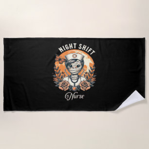 Serviette De Plage Nuit Shift Nurse maman Halloween Healthcare Flora