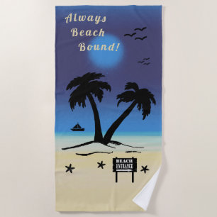 Serviette De Plage Nuit sur la plage Toujours Bond Plage Bleue