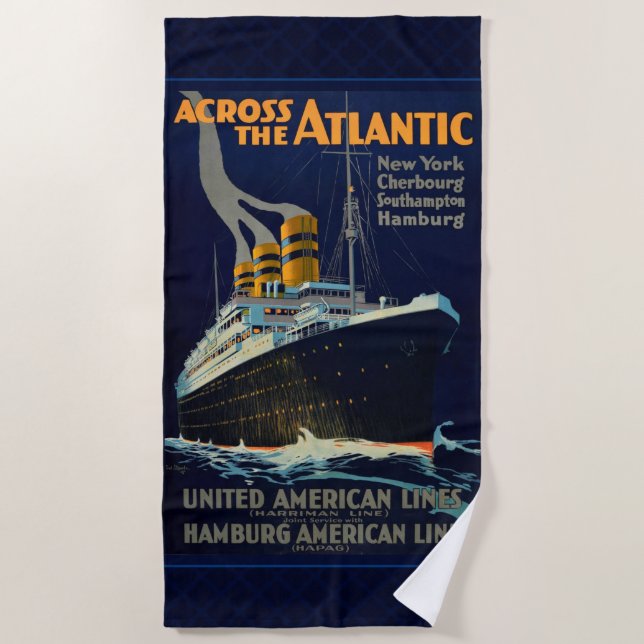 SERVIETTE DE PLAGE OCEAN LINER EUROPE AMÉRIQUE (Devant)