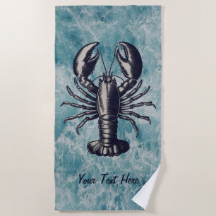 Serviette De Plage Ocean Summer Beach Waves Lobster Personnalisé