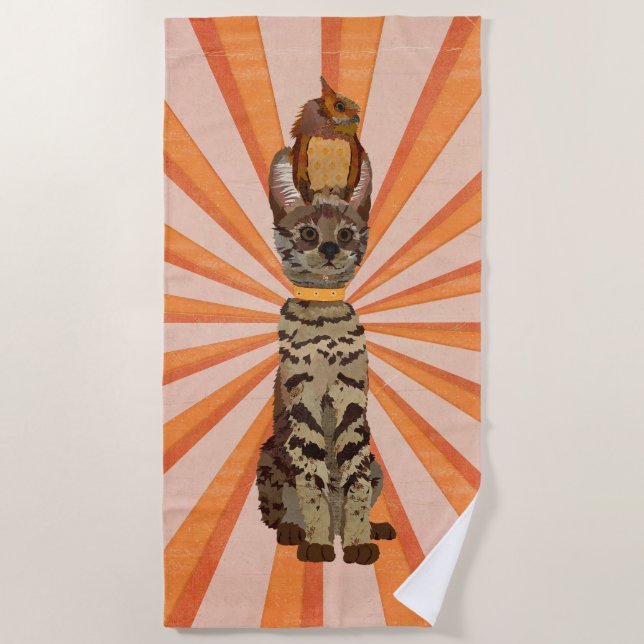 SERVIETTE DE PLAGE OCELOT & OWL (Devant)