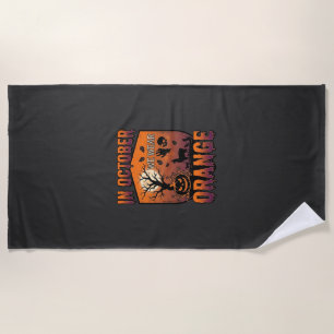 Serviette De Plage Octobre Nous Portons Orange Halloween Citrouille L