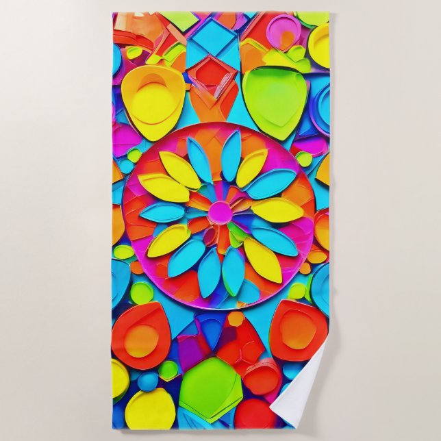 Serviette De Plage Oeuvre symphonique Kaleidoscope (Devant)