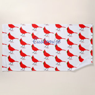 Serviette De Plage Oiseau cardinal rouge Thunder_Cove