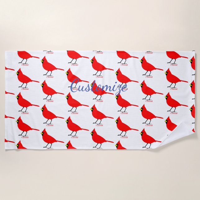 Serviette De Plage Oiseau cardinal rouge Thunder_Cove (Devant)