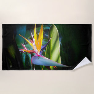Serviette De Plage Oiseau tropical de Paradis Fleur d'Hawaii