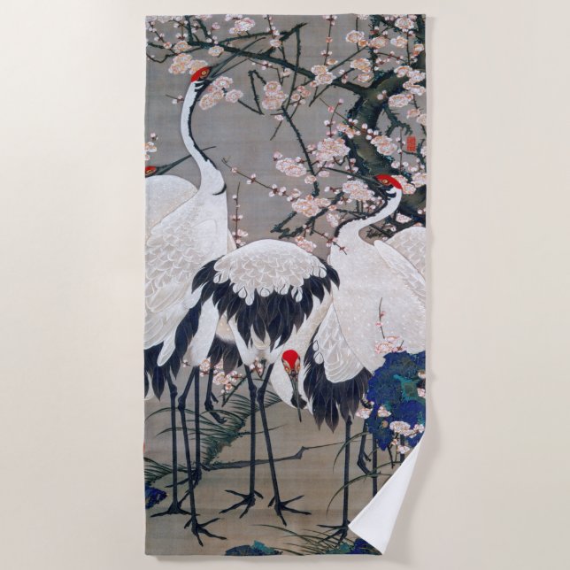 Serviette De Plage Oiseaux de grue (Devant)