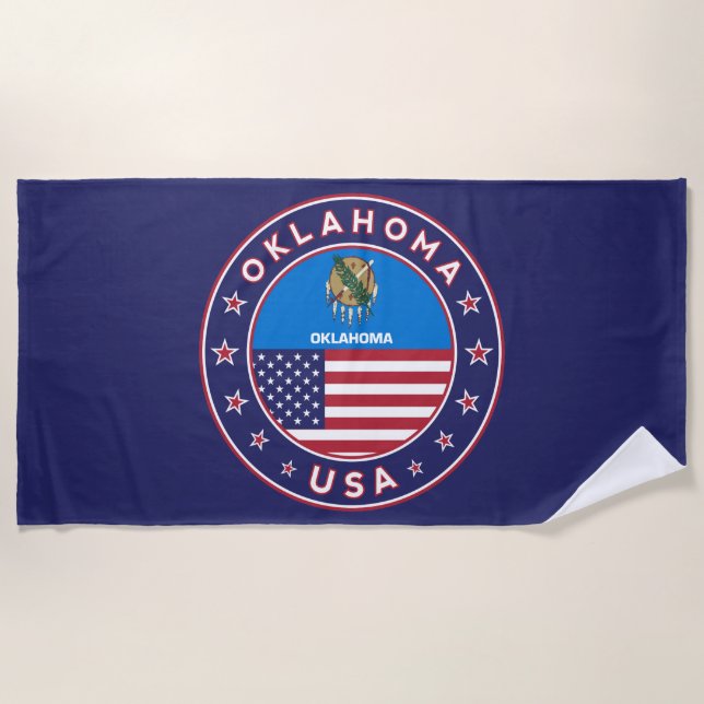 Serviette De Plage Oklahoma sticker, phone se marie (Devant)