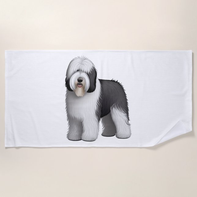 Serviette De Plage Old English Sheepdog 10 (Devant)