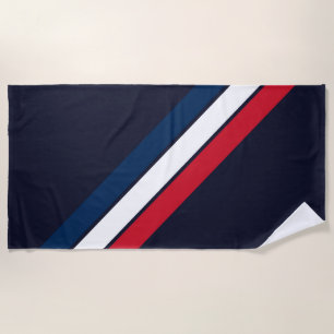 Serviette De Plage Old School Striped les années 70 80s Retro Racing 