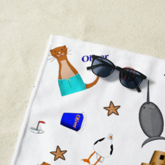 Serviette De Plage Oliver Le Motif de vacances de la plage d'été Otte
