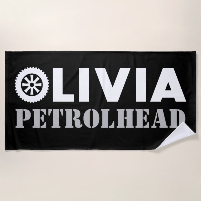 Serviette De Plage Olivia Petrol Head (Devant)