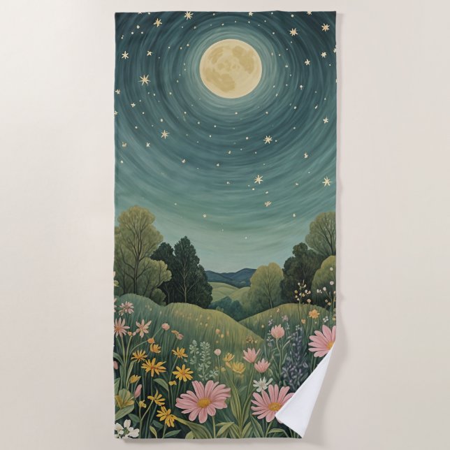 Serviette De Plage Ombre Lune Magique (Devant)
