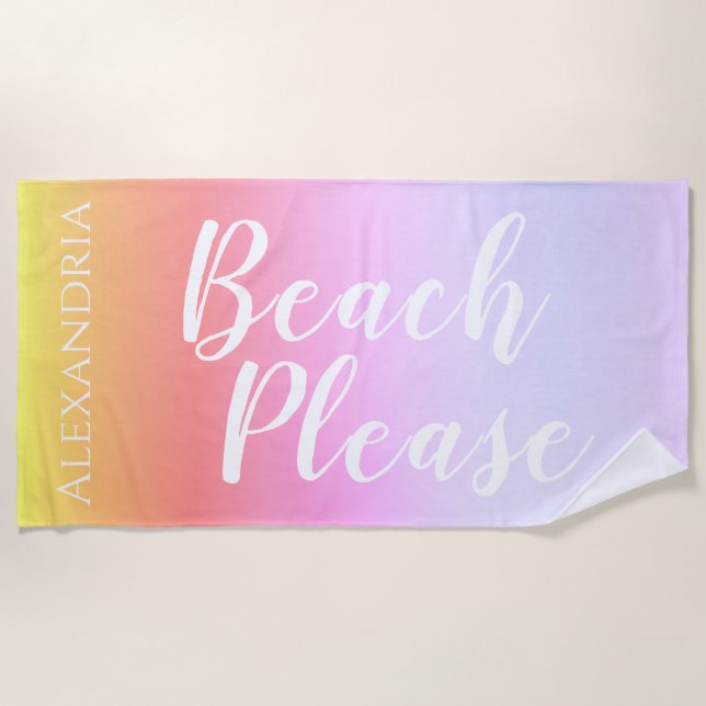 Serviette De Plage Ombre personnalisée (Devant)
