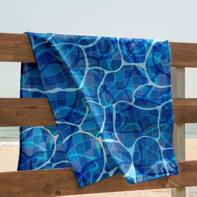 Serviette De Plage Ondes Sur Une Surface D'Eau Bleue Dans Un Pool Réf (Créateur téléchargé)