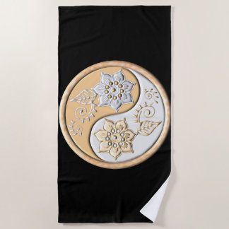 Serviette De Plage Or Yin et Argent Yang
