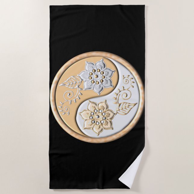 Serviette De Plage Or Yin et Argent Yang  (Devant)