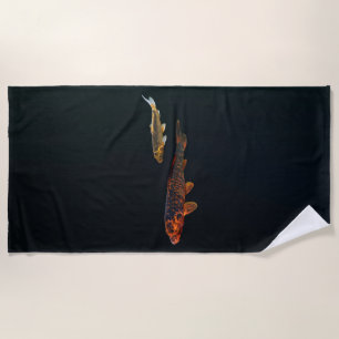 Serviette De Plage Orange Koi et Gold Koi